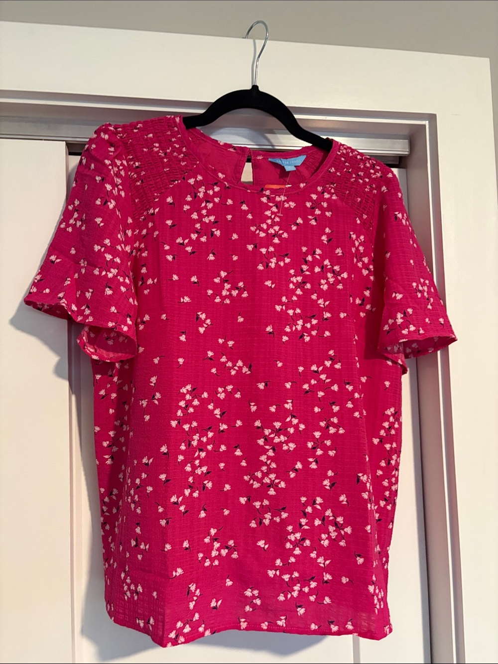 Draper James Hot Pink Floral Scoop Neck
